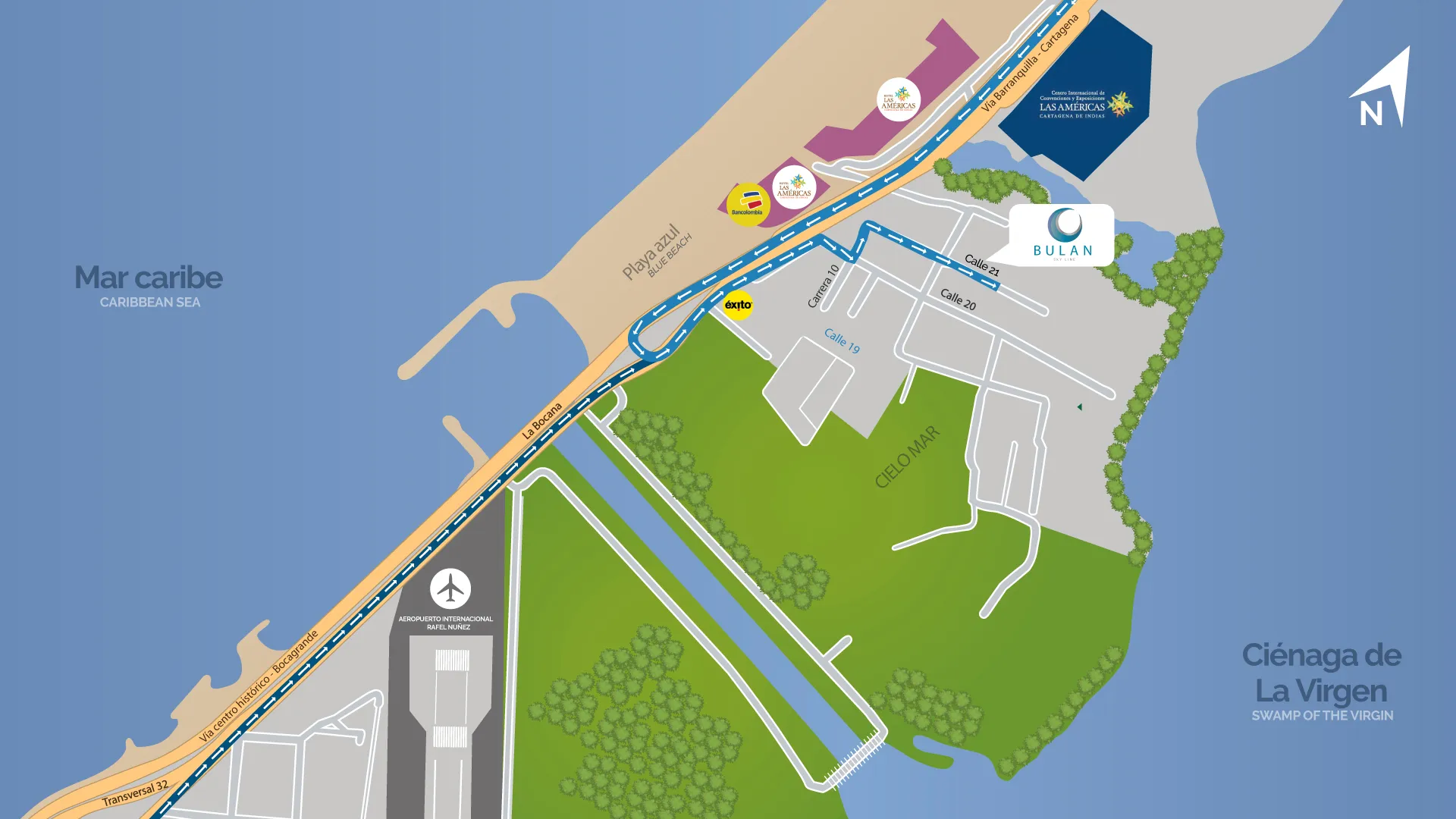 Ubicación del Proyecto de apartamentos en Cartagena de Indias - Colombia